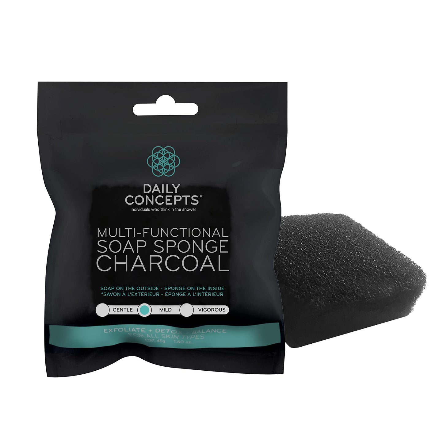 DAILY CONCEPTS Mild Texture Sponge, Charcoal