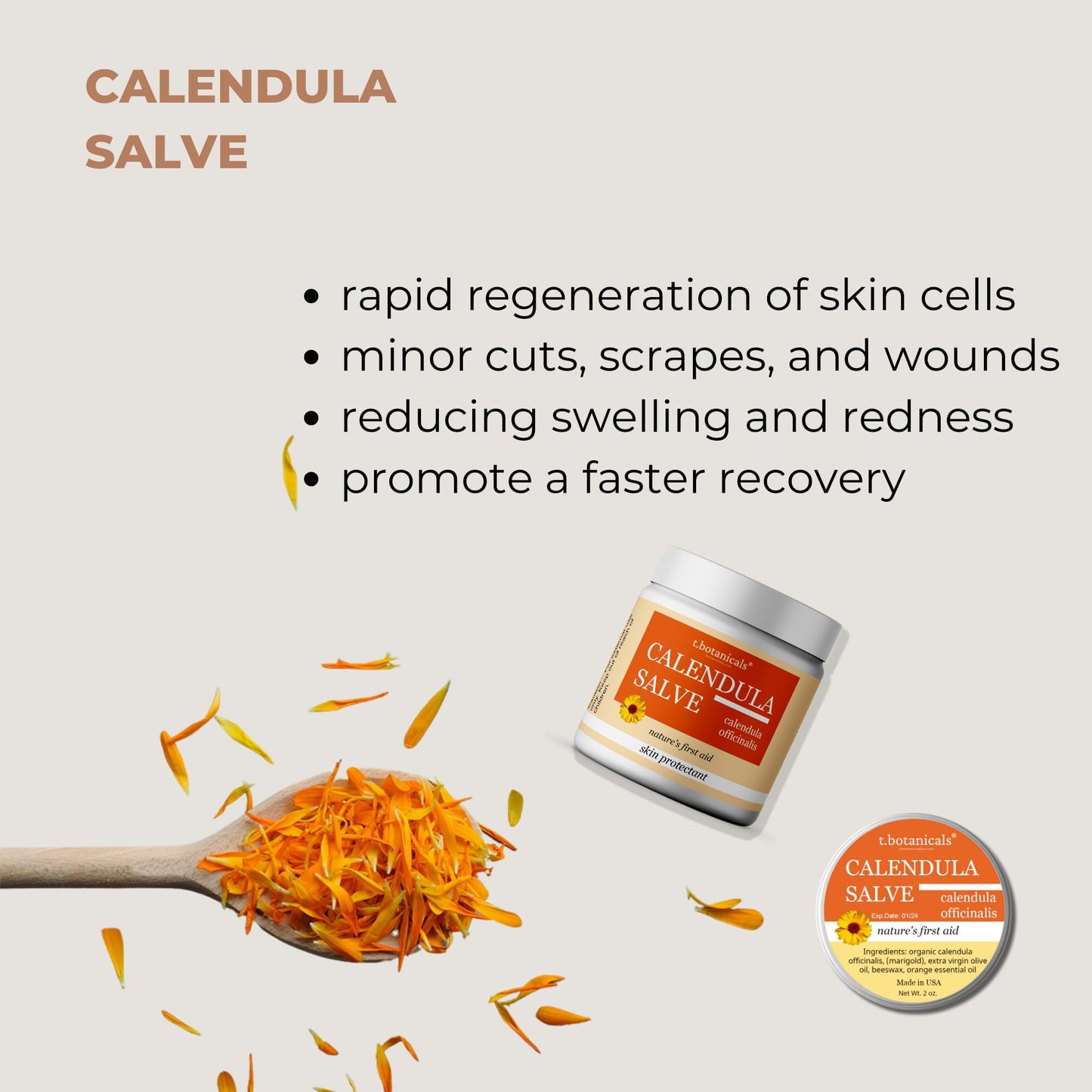 Calendula Salve, Skin Soothing Calendula Cream, Marigold Balm, Herbal Moisturizer for Dry Skin