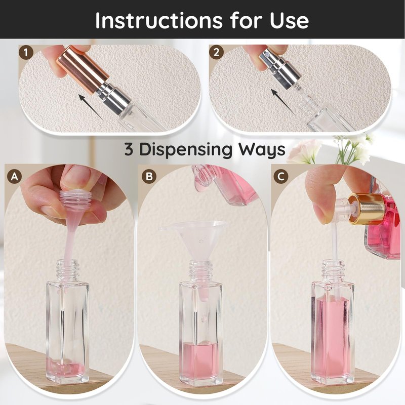 Segbeauty 60pcs 0.1oz Mini Atomizer Sprayer for Perfume, Small Travel Cologne Sprayer with Perfume Transfer Tool, 3ml Bulk Glass Cologne Atomizer Spray Bottle, Glass Travel Refill Bottles with Pump