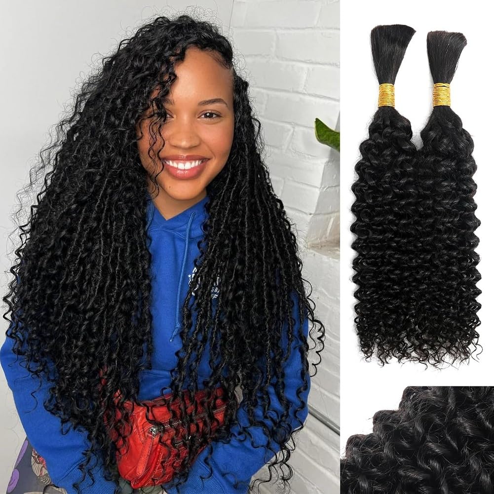 16Inch 110gNatural Black 100% Virgin Hair Extensions Human Braiding Hair for Boho Braids