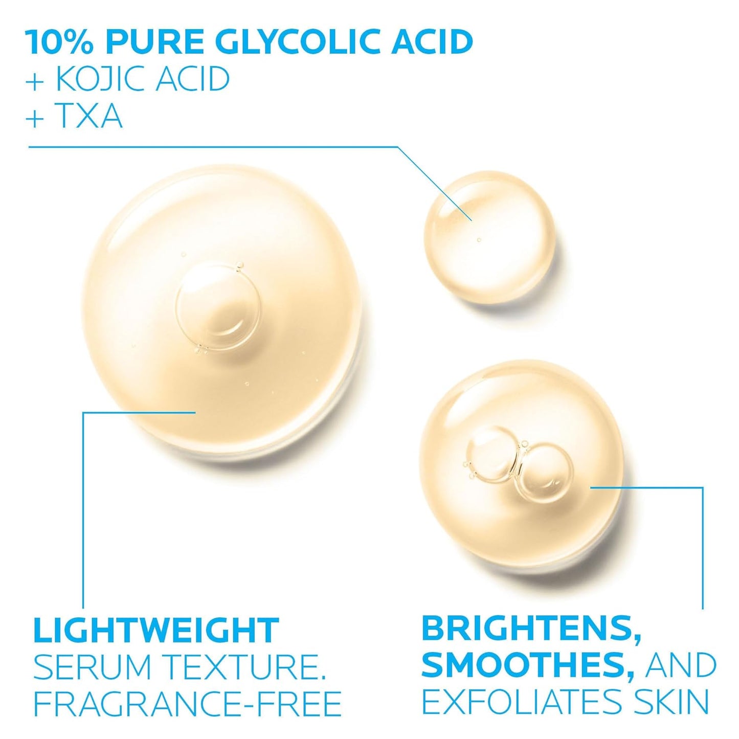 La Roche-Posay Glycolic Acid Serum - Brightening Skin Tone Corrector with Tranexamic & Kojic Acid | Reduces Dark Spots