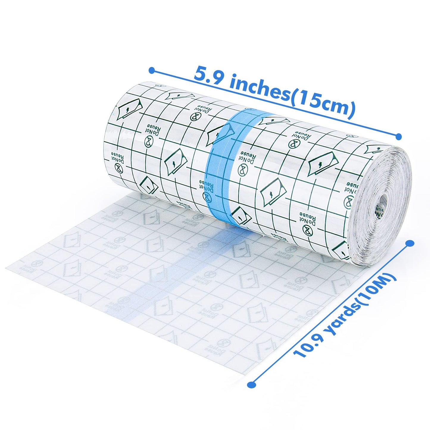 Tattoo Aftercare Waterproof Bandage (9.84 in x 10.9 Yd Roll) Second Skin Wound Healing Protective Skin Adhesive Bandages Transparent Dressing Bandages Tattoo Supplies
