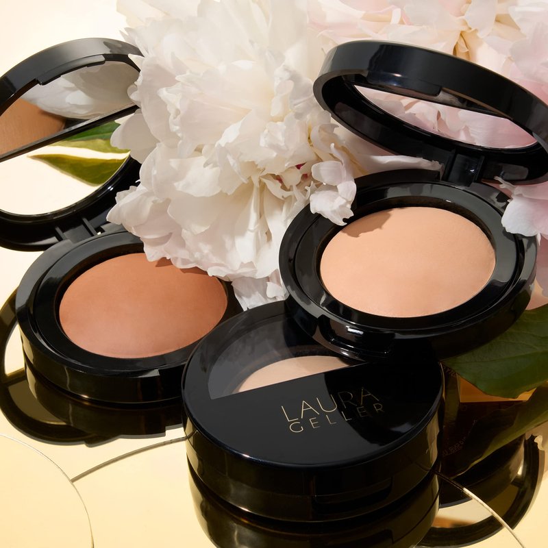LAURA GELLER NEW YORK Baked Blurring + Setting Powder, Translucent Makeup Setting Powder For Soft-Focus Finish, Minimize Fine Lines and Pores, Light/Medium