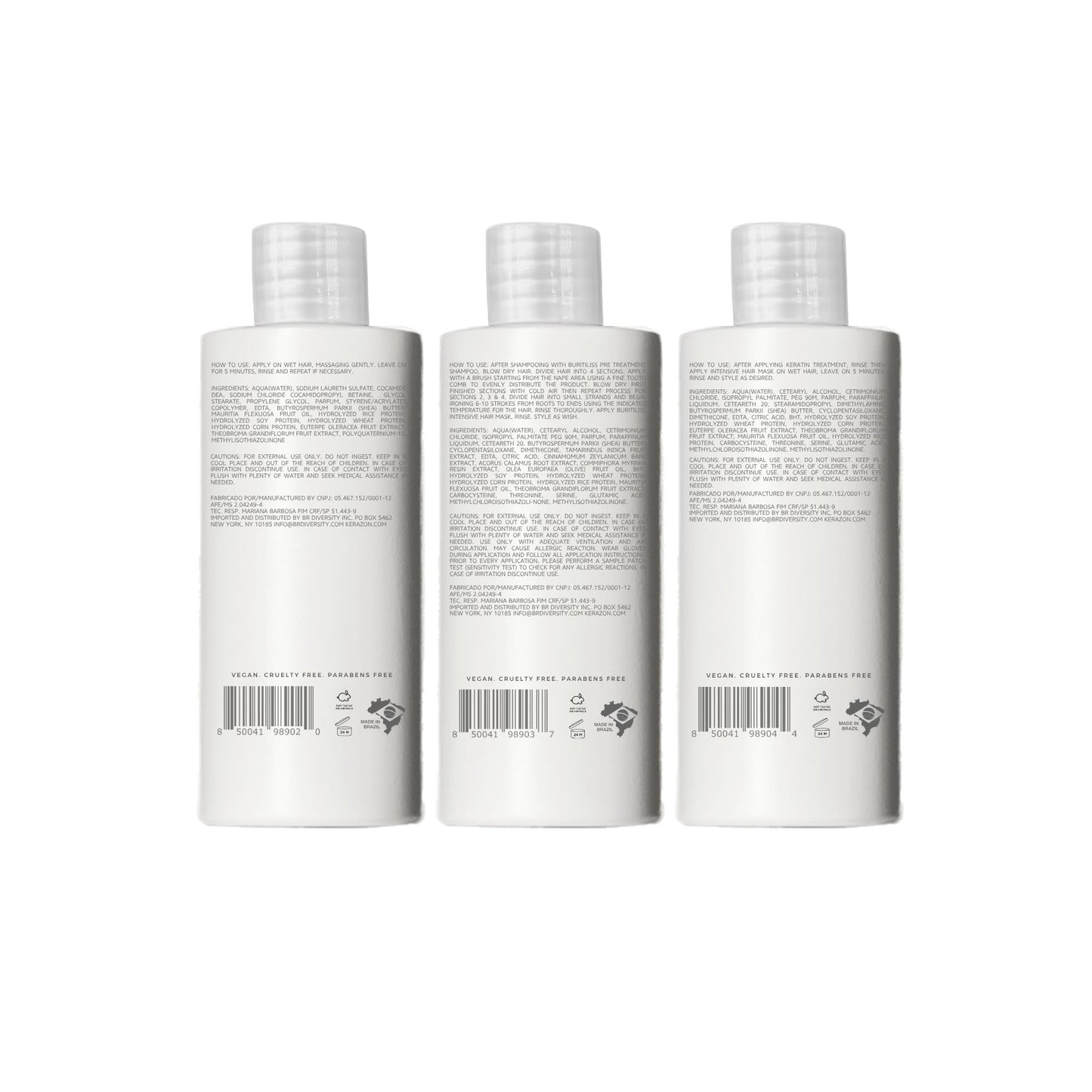 KERAZON Brazilian Keratin Treatment Buriti Liss Kit 2oz/60ml - At Home Keratin Treatment Smoothing and Straightening - Keratina para Alisar el Pelo - For All Hair Types