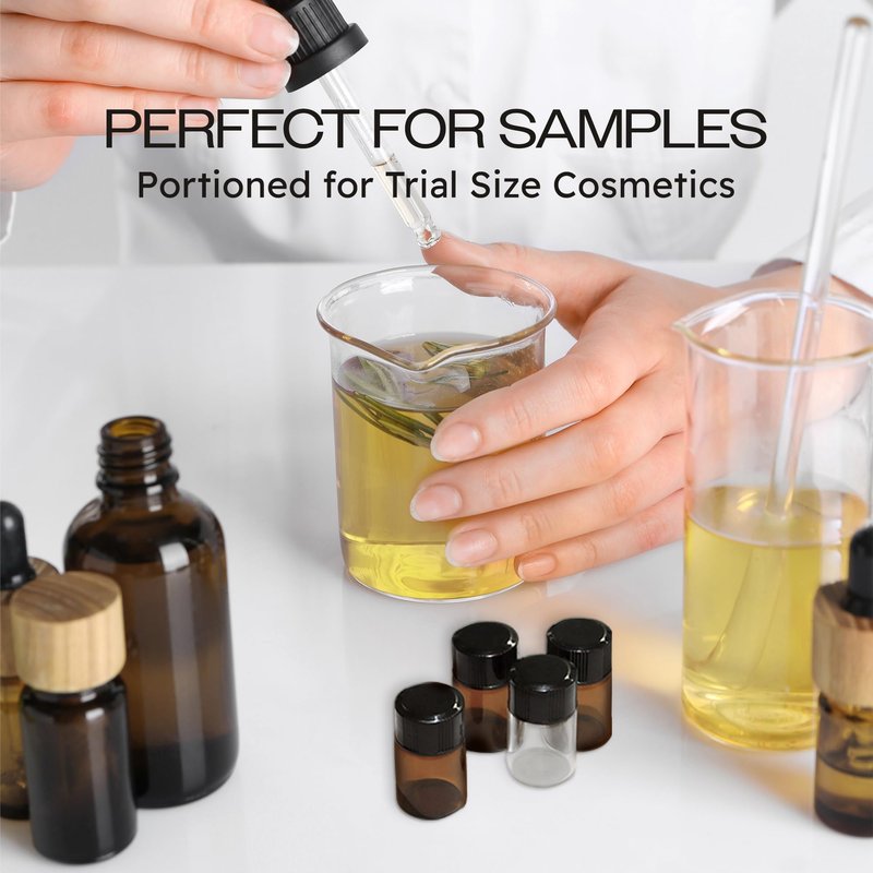 Beauticom 2ML Amber Glass Vial 144 Pieces with Orifice Reducer