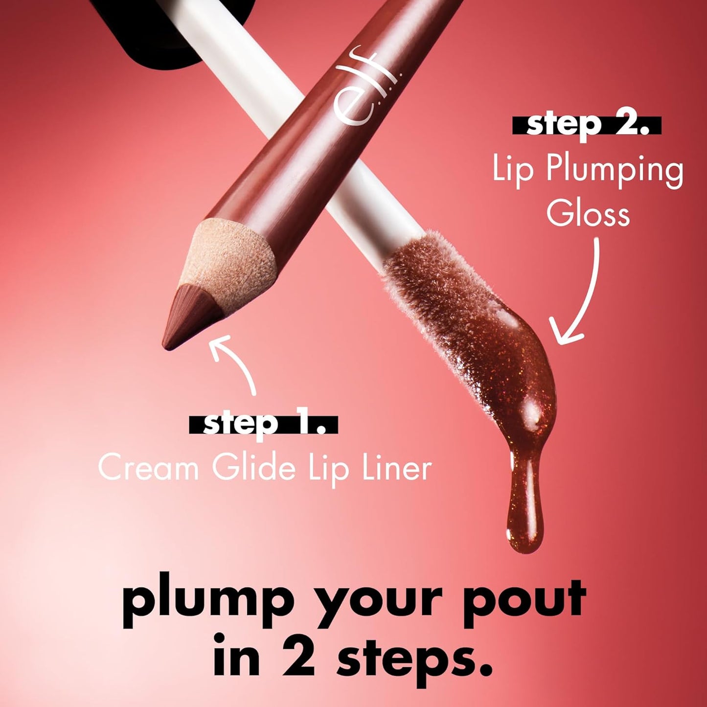 e.l.f. Lip Plumping Gloss - Hydrating High-Shine Sheer Color | Bahama Mama, 0.1 Fl Oz