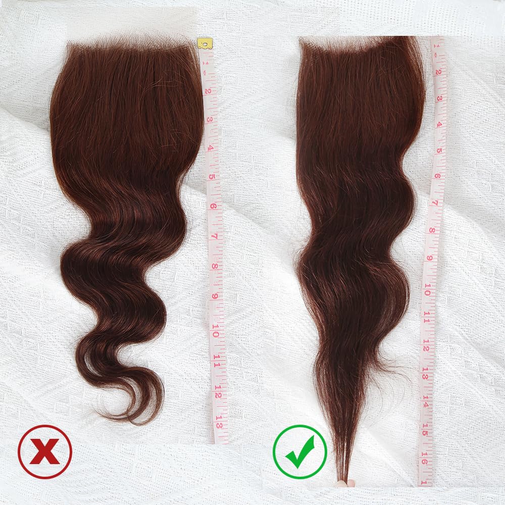 Brown color Body Wave Closure 4x4 Free Part Closure Brazilian Human Hair Closure Virgin Human Hair HD Lace closure Chocolate Brown (14 Inch)