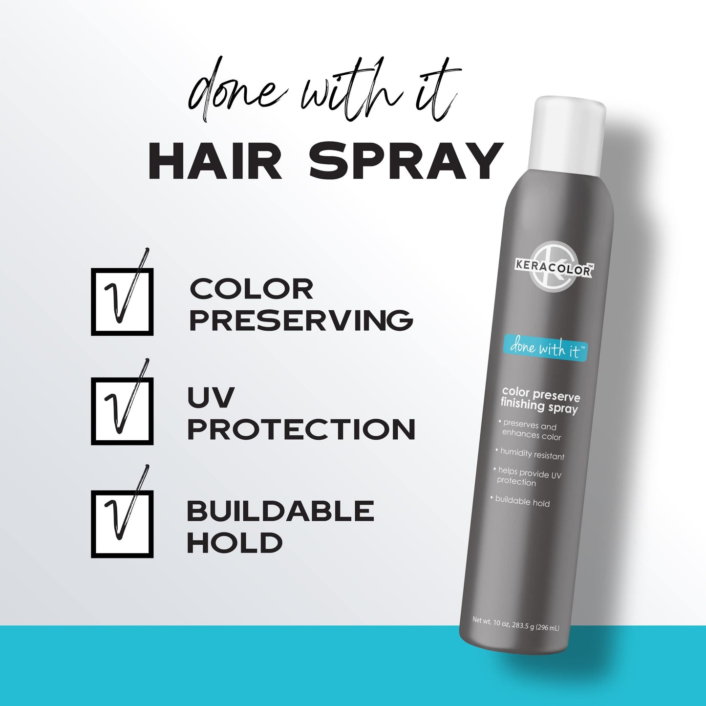KERACOLOR Kit of 3-in-1 (Cleanse + Conditioner + Color) Platium Semi-Permanent Hair Dye and Finishing Hair Spray 10oz