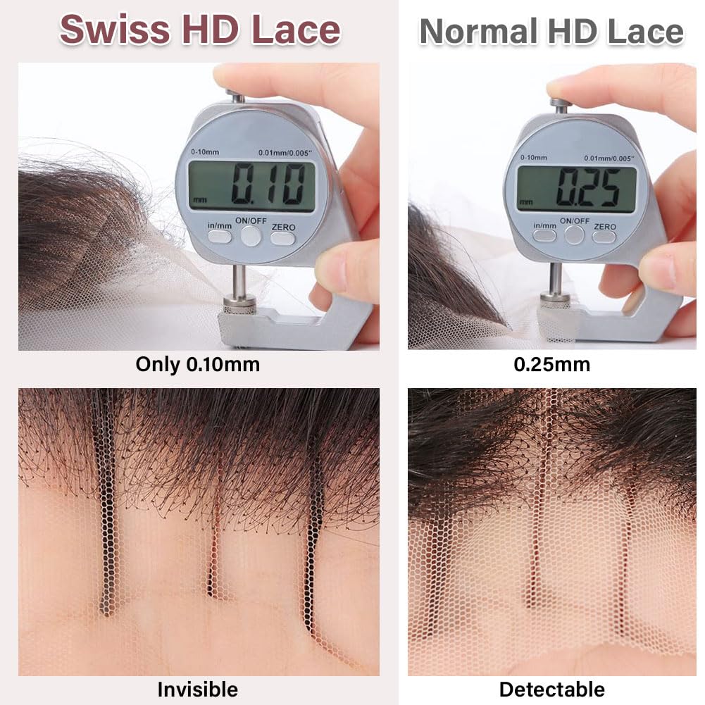 Omswet 13x4 HD Lace Frontal Human Hair Body Wave SKINLIKE 0.1mm Ultra-Thin HD Lace Frontal Pre Plucked Natural Hairline Small Knots 12A Braizilian Virgin Hair 14 Inch Body Wave Human Hair