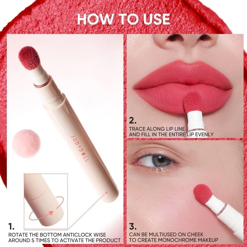 JUDYDOLL Cushion Matte Lip Cream, Hydrating Matte Lipstick with Tripeptide & Squalane, Lip Line Blurring, Velvet Lip Mud, Smudge-Proof,Long-Lasting, Non-craked (G204 Taro Haze)