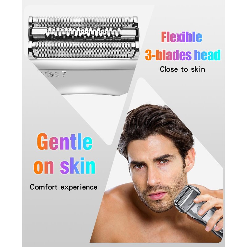 70S Electric Shaver Head Replacement Part Compatible with Braun Series 7 70S Electric Shaver Head Replacement (3 Pack)
