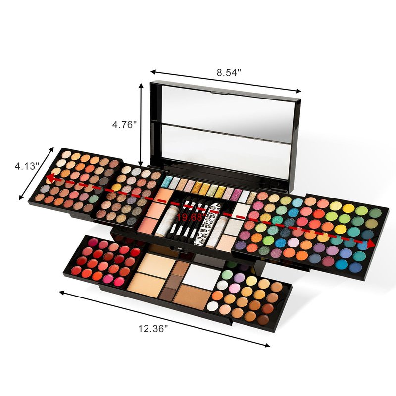 All In One 132 Color Makeup Kit, Professional Case, Teen Girls Set, Multicolor Eyeshadow Palette (006N1-Pink)