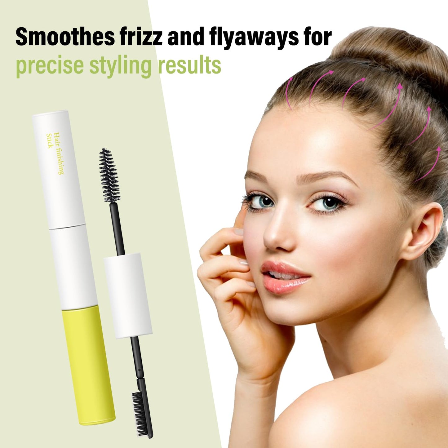 AFGHOUZ Dual-Ended Hair Finishing Stick, Flyaway Hair Tamer Stick, Clear Hair Styling Gel Stick Fix Irregular Hair, Small Broken Hair, Refreshing Not Greasy