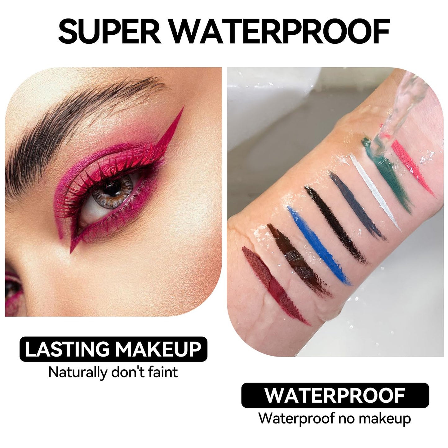 GOOD MOTHER Eyeliner Gel Set,Long Lasting Waterproof With 5.51 IN Long Eyeliner Brush,High-Intensity Pigments Smudge-Proof Eye Liner Makeup Creamy Gel 5G-Klein Blue