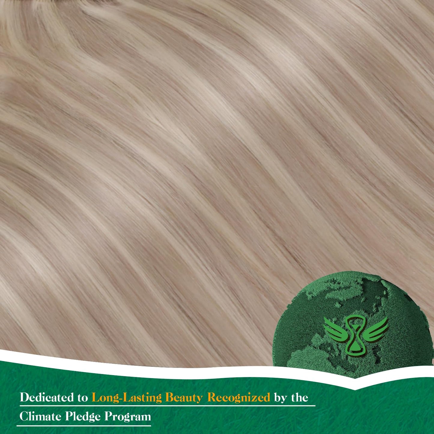 Easyouth Ponytail Extension Human Hair, 12 Inch 70G, Blonde Pony Tail Extensions, Ash Blonde Highlighted Bleach Blonde, Natural Hair Ponytail Human Hair for Women, Add Volume