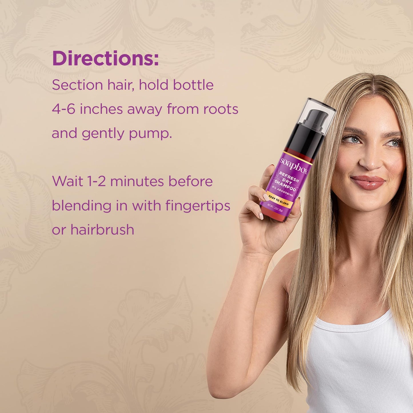 Soapbox Refresh Dry Shampoo Powder, Absorbs Oil & Volumizes Hair - Non Aerosol Dry Shampoo Hair Powder with Biotin - Clean Ingredients Free of Harsh Chemicals, Sulfates, Parabens & Silicones - 1.25oz