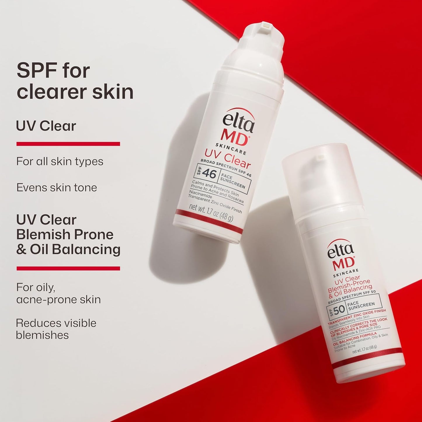 EltaMD UV Clear Face Sunscreen SPF 46 - Oil-Free Zinc Oxide Formula | 0.5 oz