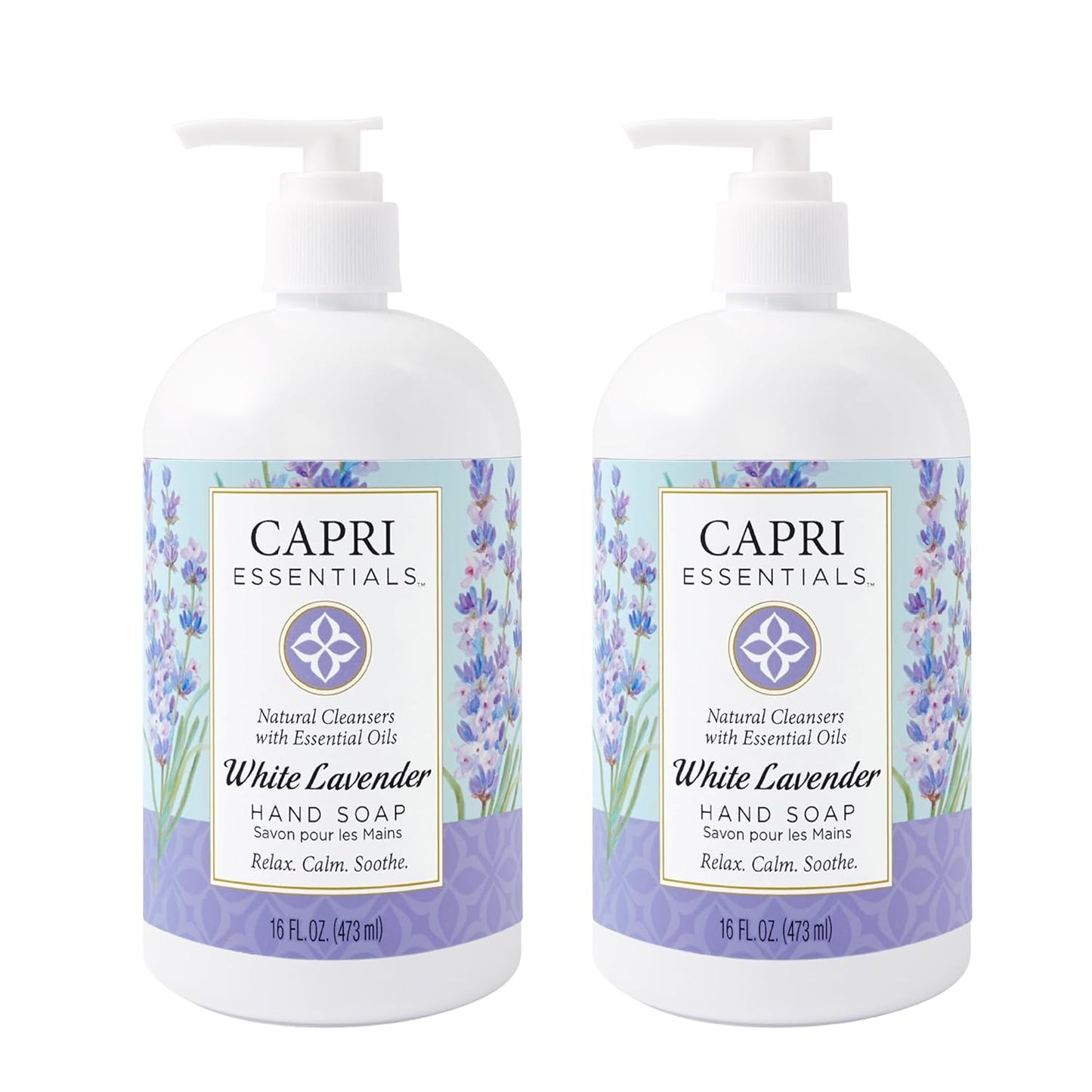 Natural Lavender Hand Soap - Plant-Based Aromatic Liquid Cleanser (16 FL Oz, 3 Pack)