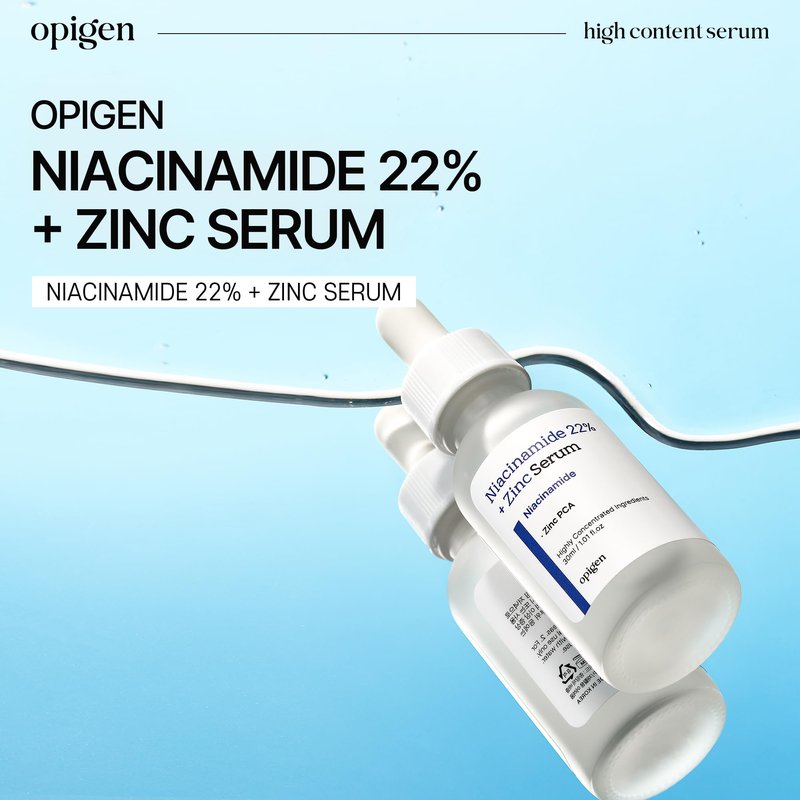 opigen Niacinamide 22% + Zinc Serum for Face, Pore Reducer, Diminishes Acne Prone, Skin Balancing Pore Reducing, Korean Skin Care, 1oz