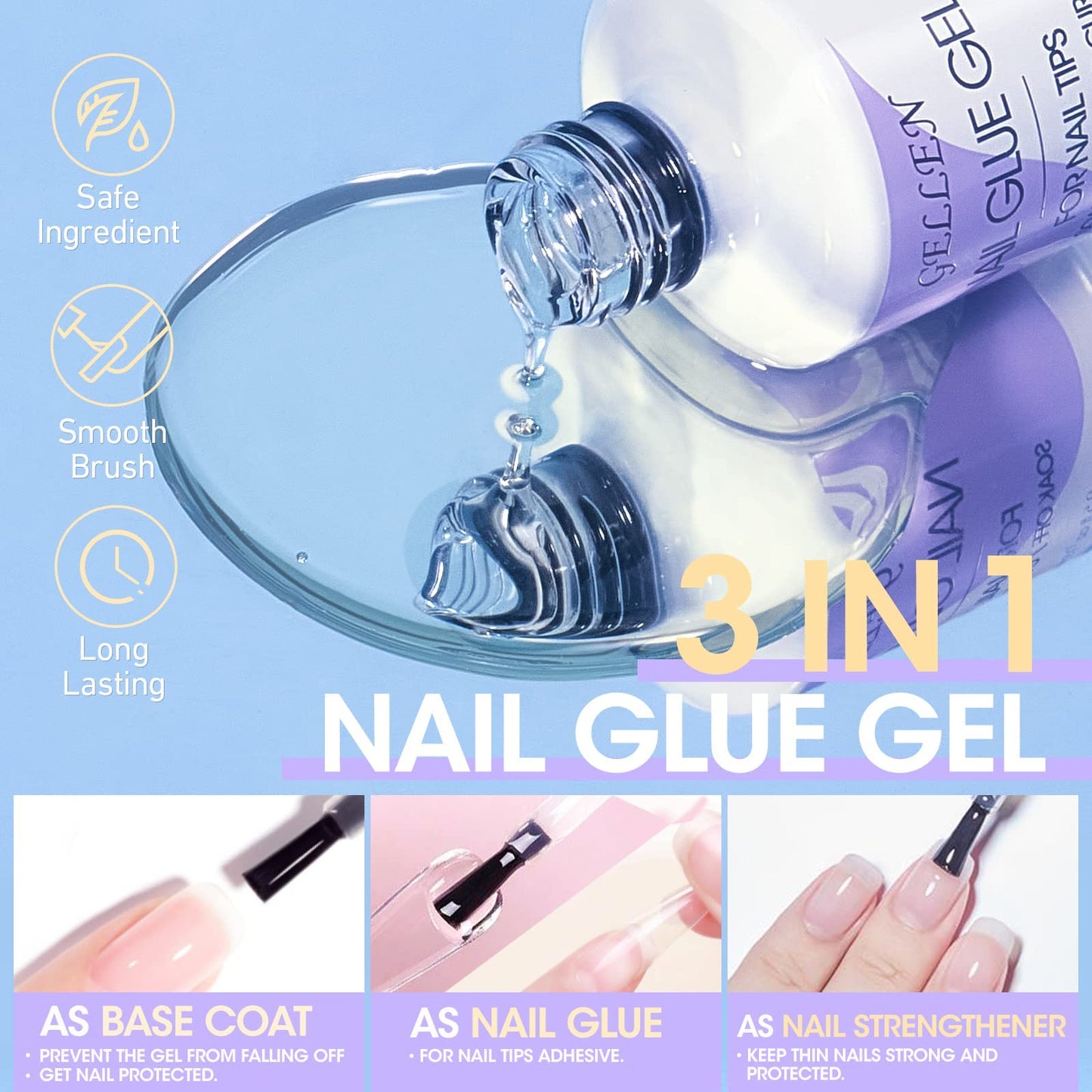 Gellen Gel Nail Extension Kit, 240PCS Almond Tips With UV/LED Lamp