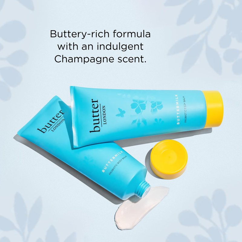 butter LONDON Probiotic Body Balm for Dry Skin - Non-Greasy Body Moisturizer for Sensitive & Normal Skin - Moisturizing Balm Enriched with Shea Butter & Sunflower Oil Hydrates & Repairs Skin