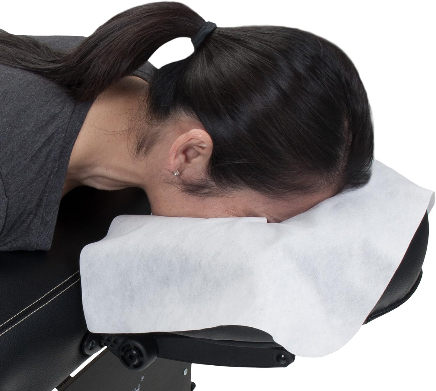 EARTHLITE Flat Disposable Face Cradle and Headrest Covers, 500-Pack, Medical-Grade, Ultra Soft, Luxurious, Non-Sticking for Massage Tables & Chairs, White
