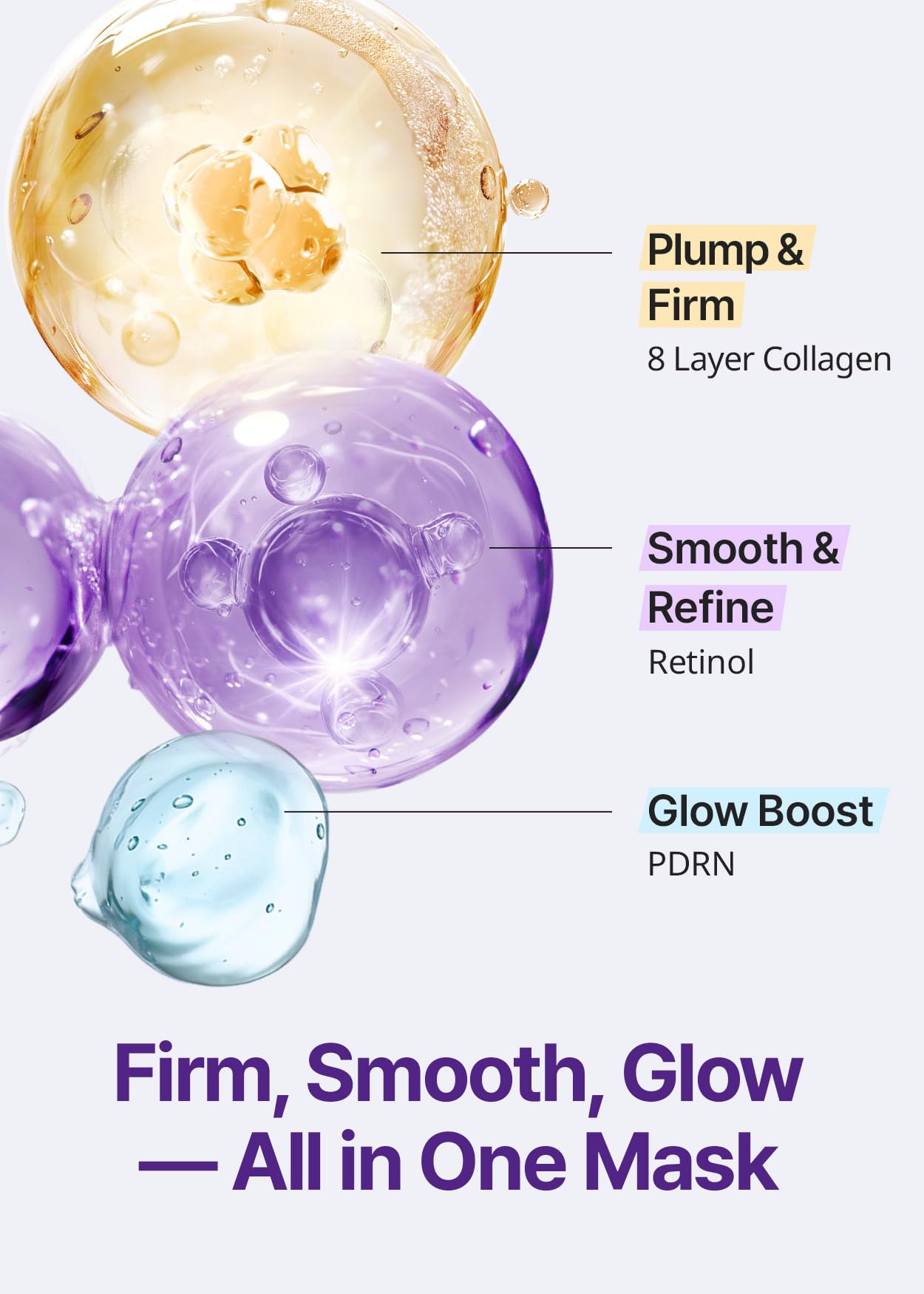 SNP 10,000ppm Deep Collagen + PDRN + Retinol Hydrogel Mask | 8 Layer 125Da Collagen Face Mask | Overnight Facial Mask | Patent Skin Hydration | Hydrating Facial Mask | Face Mask Skin Care | 4 Sheets