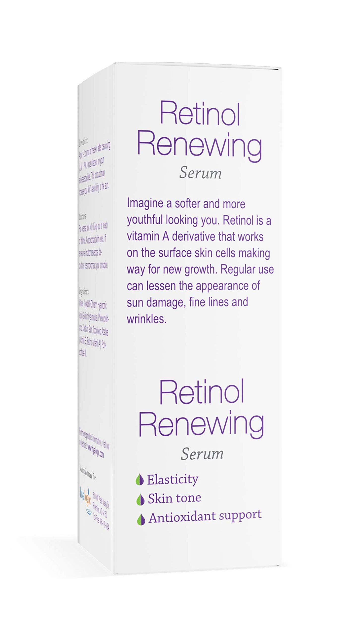 Hyalogic Retinol Serum– Skin Renewal & Wrinkle Repair Face Serum with Hyaluronic Acid & Vitamin A – For Clearer, Radiant Looking Skin (.47 fl oz.)