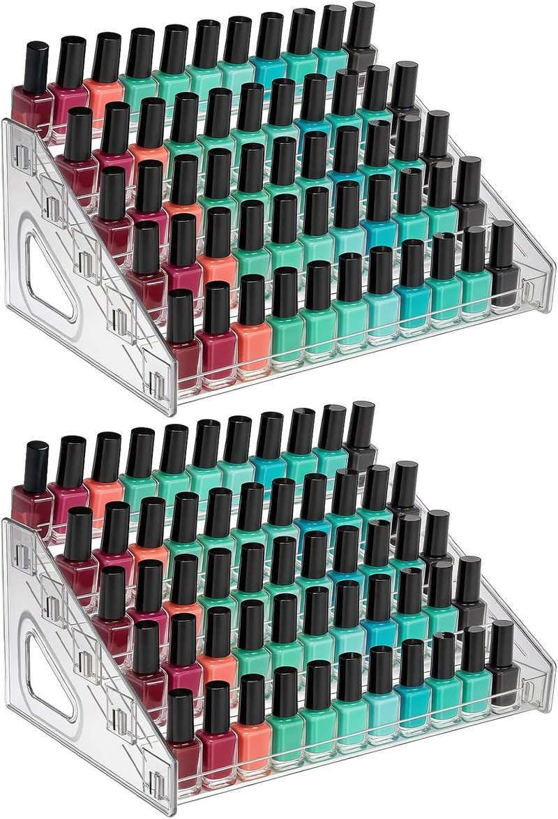 Acrylic Nail Polish Organizer - 5-Layer Sunglass & Eyeglasses Display Rack | Clear Makeup Storage Solution