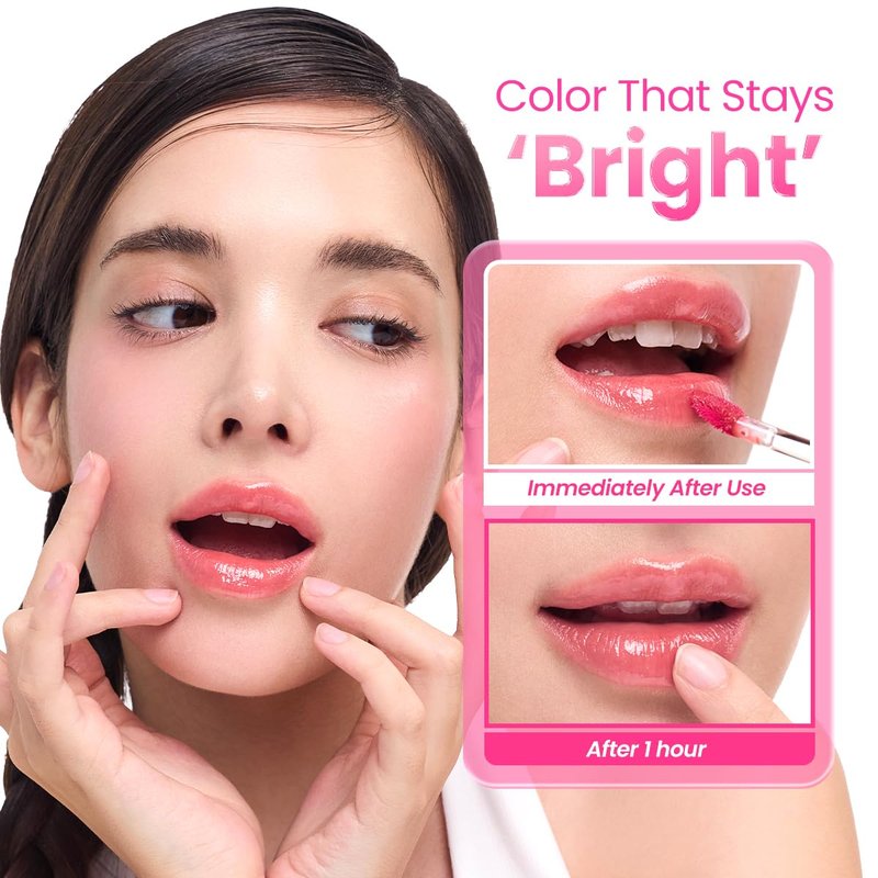 Peripera Mood Glowy Tint, Watery Glow Finish, Buildable Fresh Color, Lightweight, Long-Lasting, Non-Sticky, Korean Lip Tint (14 ROSY WISH)