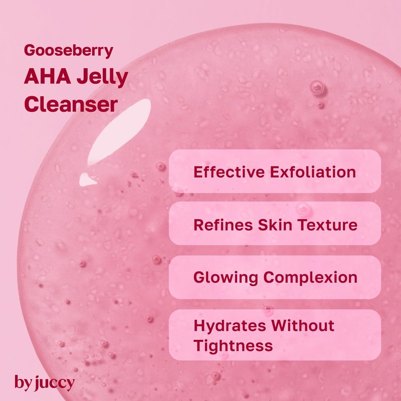 BYJUCCY Gooseberry AHA Jelly Cleanser | Gentle & Hydrating | Low PH | Glycolic Acid, Indian Gooseberry, Sea Buckthorn | Exfoliates Dead Skin Cells | Korean Skin Care | By Juicy | 4.05 Fl.oz