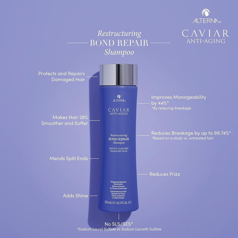Alterna CAVIAR Anti-Aging Bond Repair Shampoo - Strengthens & Repairs Brittle Hair | Sulfate-Free Formula