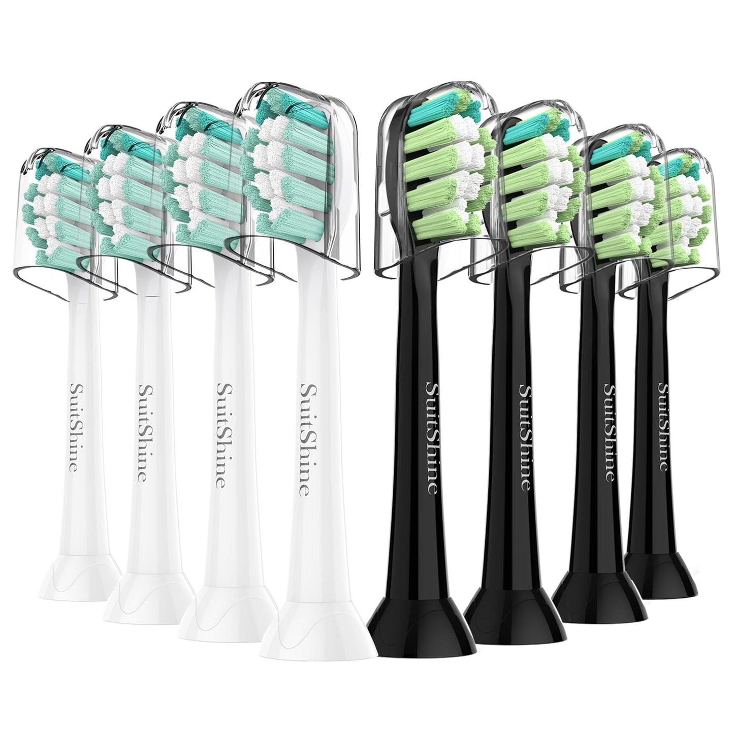 SuitShine Replacement Toothbrush Heads Compatible with Philips Sonicare and More Click-on Handles