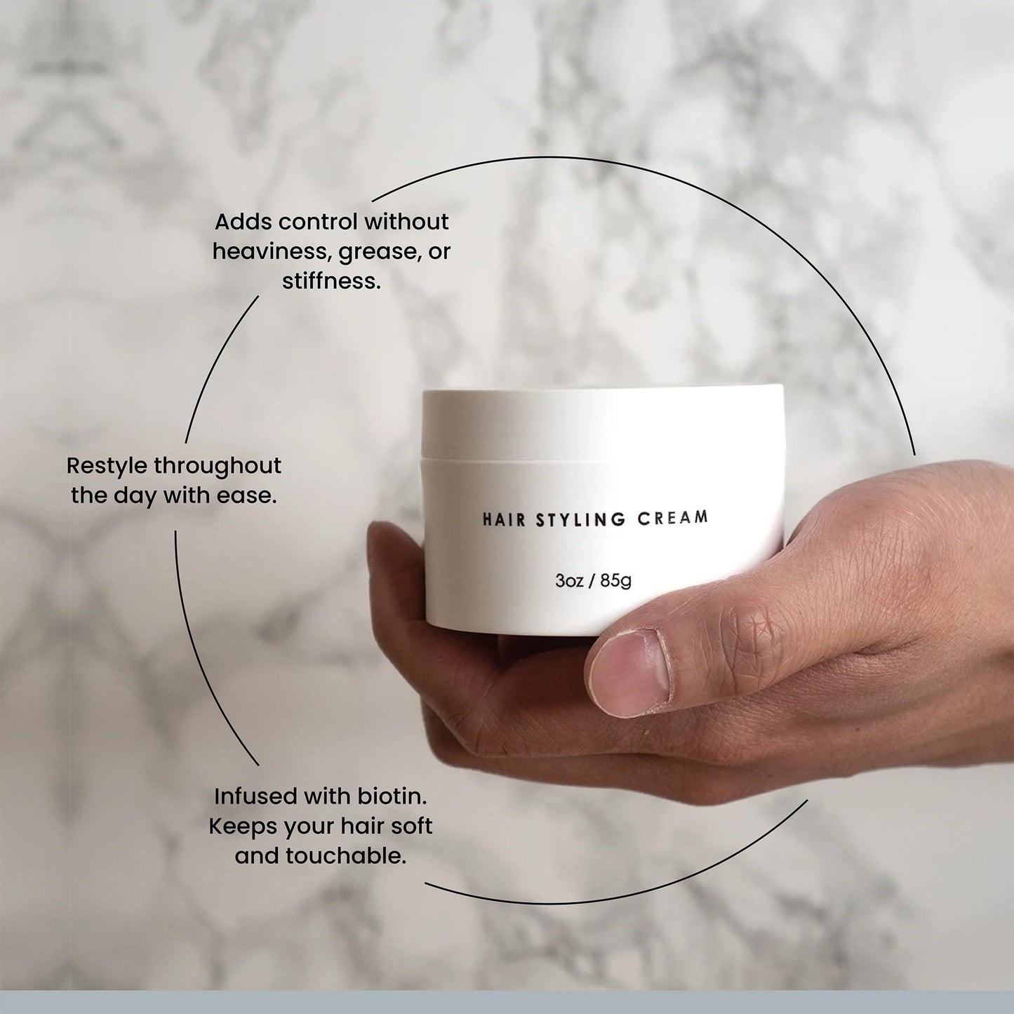 Forte Series Hair Styling Cream, 3 oz, Medium Hold, Light Cream, Volumizing & Thickening Cream for Men, Water Soluble Hair Texturizer for Easy Washout