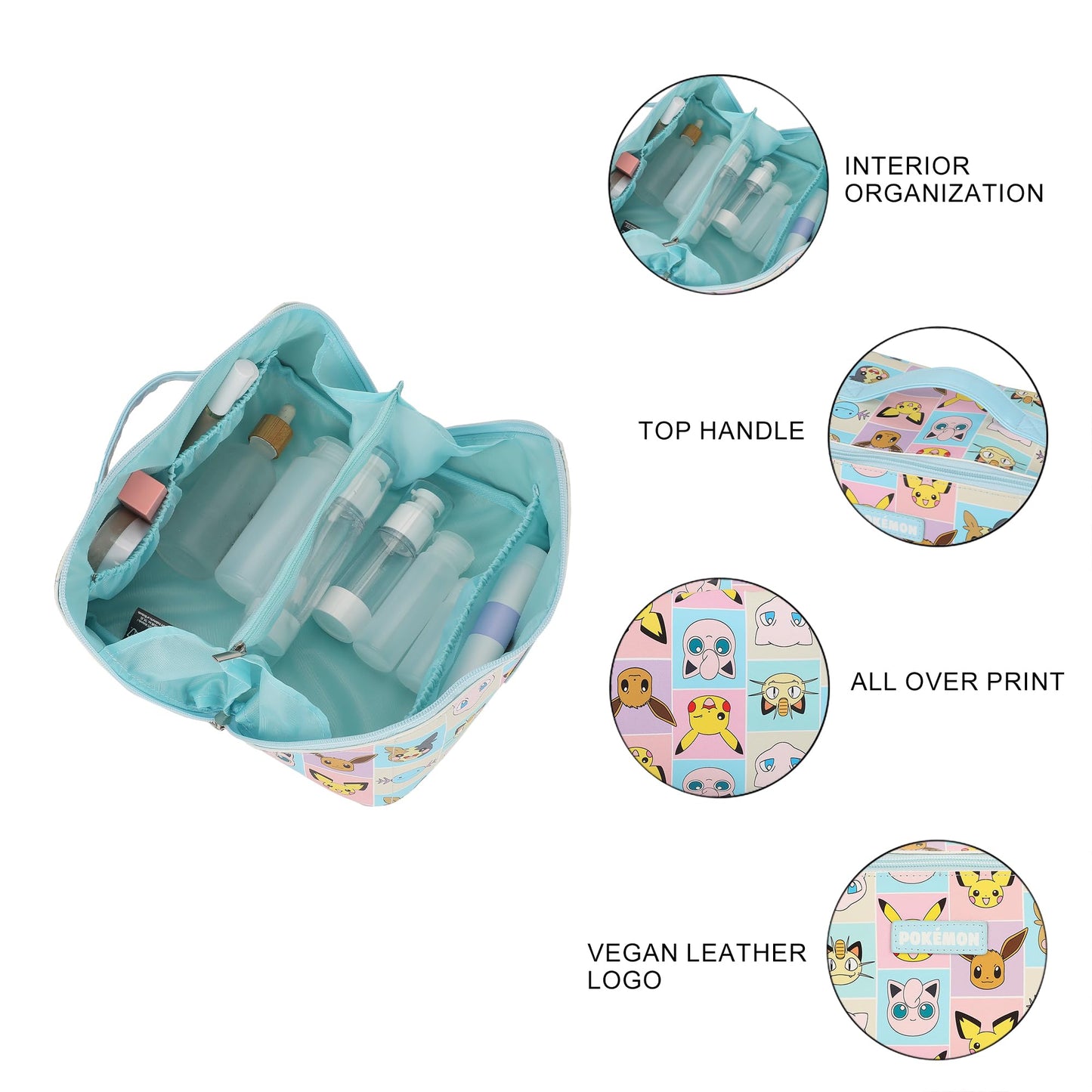 Bioworld Pokemon All-Over Print Women's Novelty Cosmetic Bag