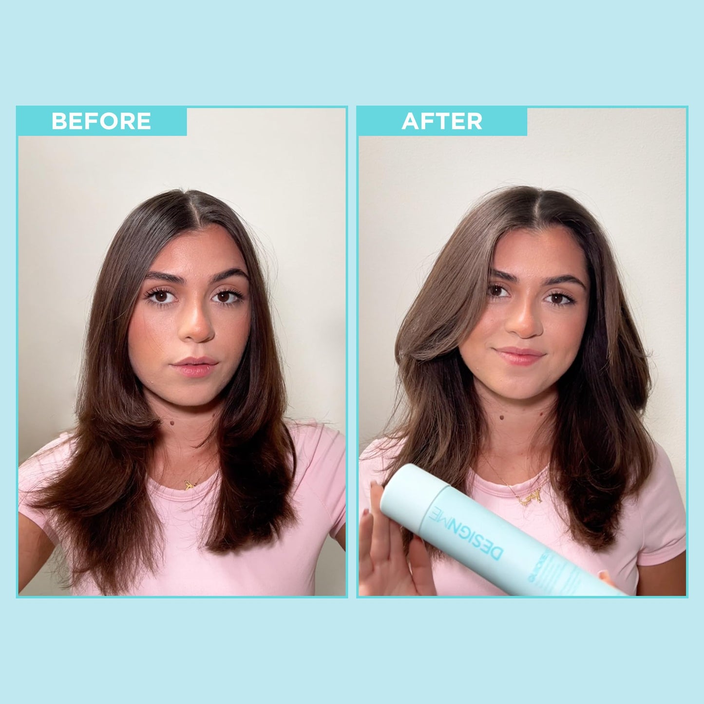 Design.Me QUICKIE.ME Dry Shampoo For Dark Tones | Instantly Refreshes, Absorbs Oils | Root-Lifting Formula with Rice Starch | Residue-Free Waterless Spray for Brown, Black, Dark & Red Hair
