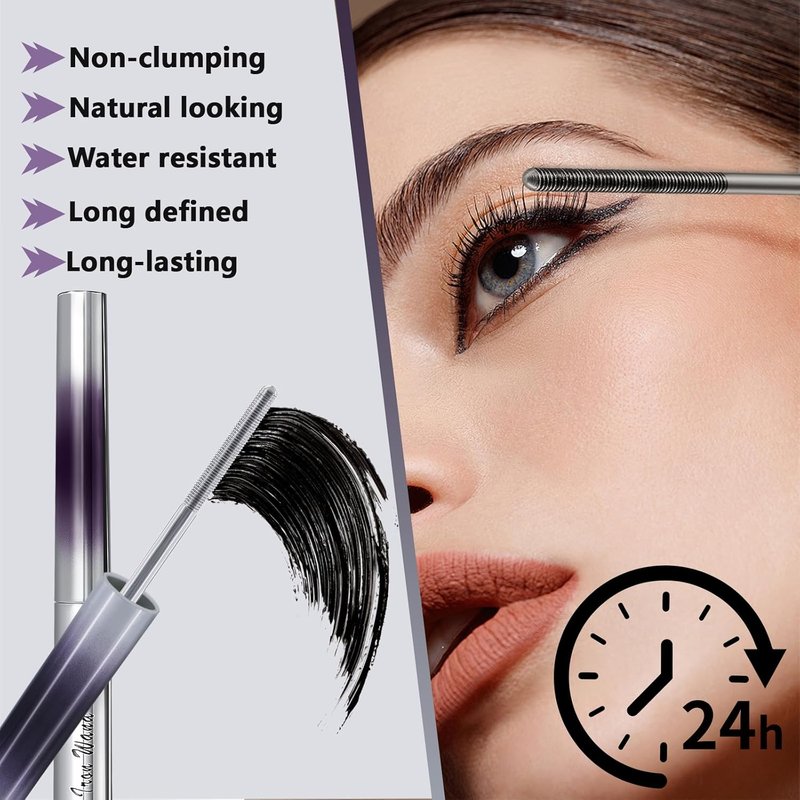 3D Curling Iron Wand Mascara - Waterproof, Long-Lasting, Smudge-Proof Formula | Thick, Clear Eyelashes (1 Pc)
