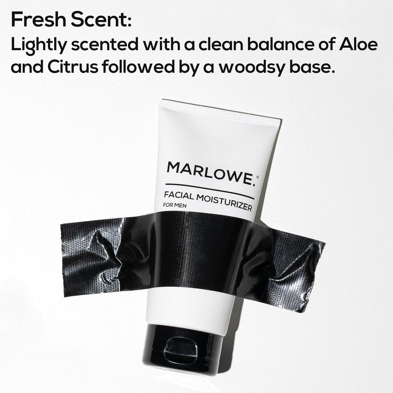 MARLOWE. Men's Skin Care Set, Purifying Facial Cleanser & Hydrating Face Moisturizer Duo, Cleanses, Refreshes, Soothes Skin, Great Gift for Men, Clean, Vegan Daily Grooming Essentials