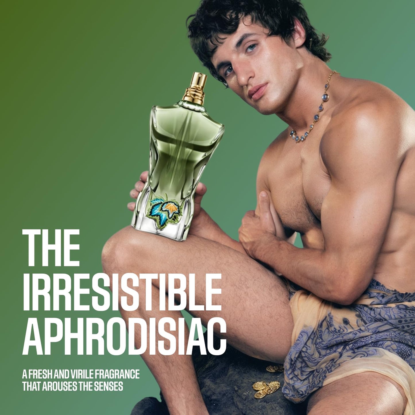 Jean Paul Gaultier Le Beau Paradise Garden Eau de Parfum for Men - Long Lasting Fresh Woody Aquatic Men's Cologne with Coconut Water, Green Fig & Sandalwood - Designer Fragrance Spray, 4.2 oz
