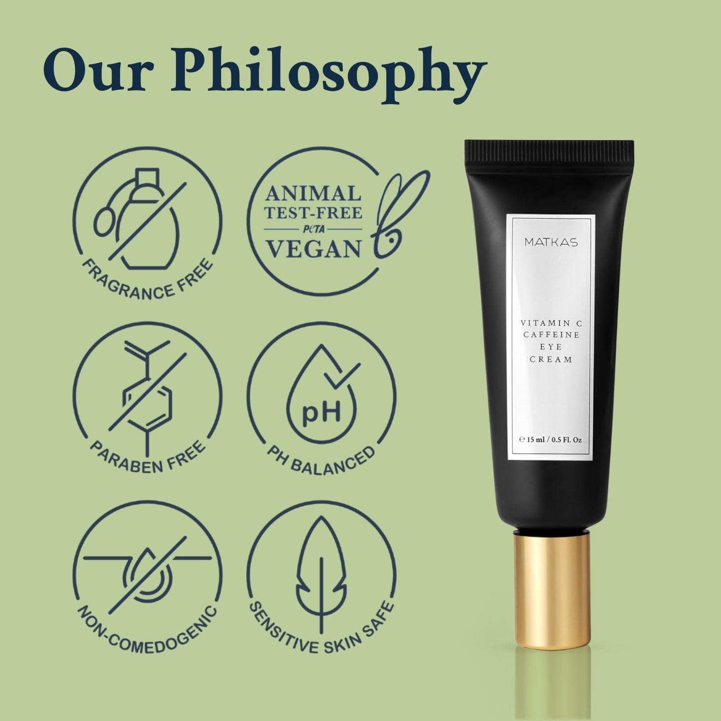 MATKAS Korean Vitamin C Under Eye Brightener for Dark Circles 0.5 Floz.