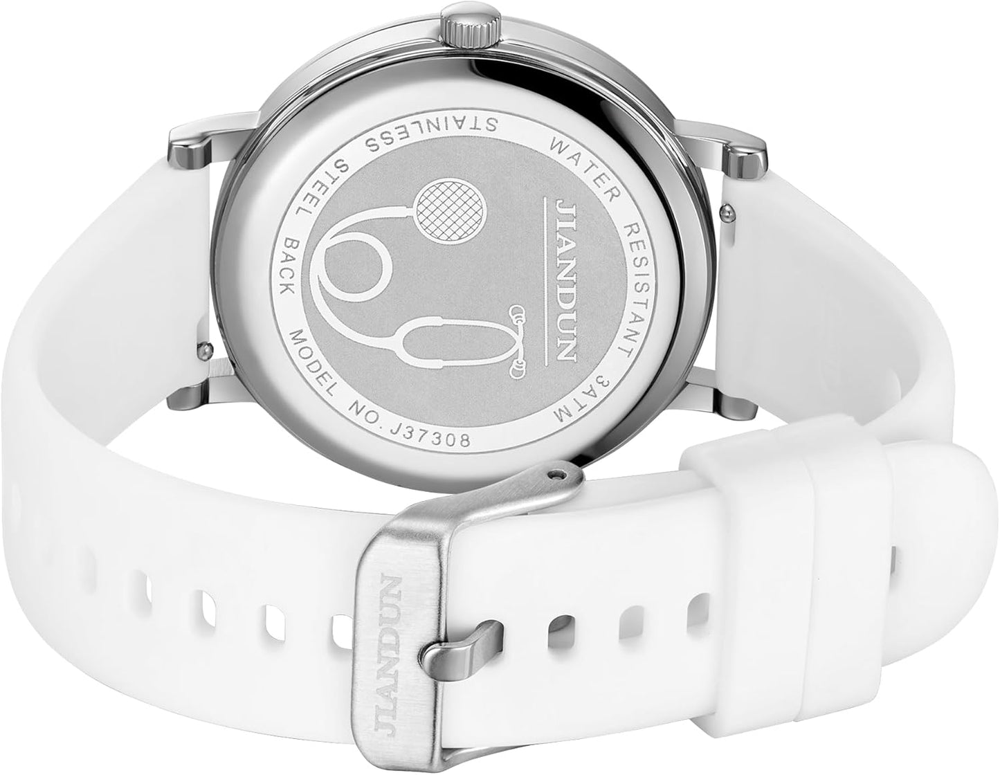 JIANDUN Waterproof Nurse Watch for Medical,Professionals,Students,Women Men, 24 Hour with Second Hand, Military Time Easy to Read Dial