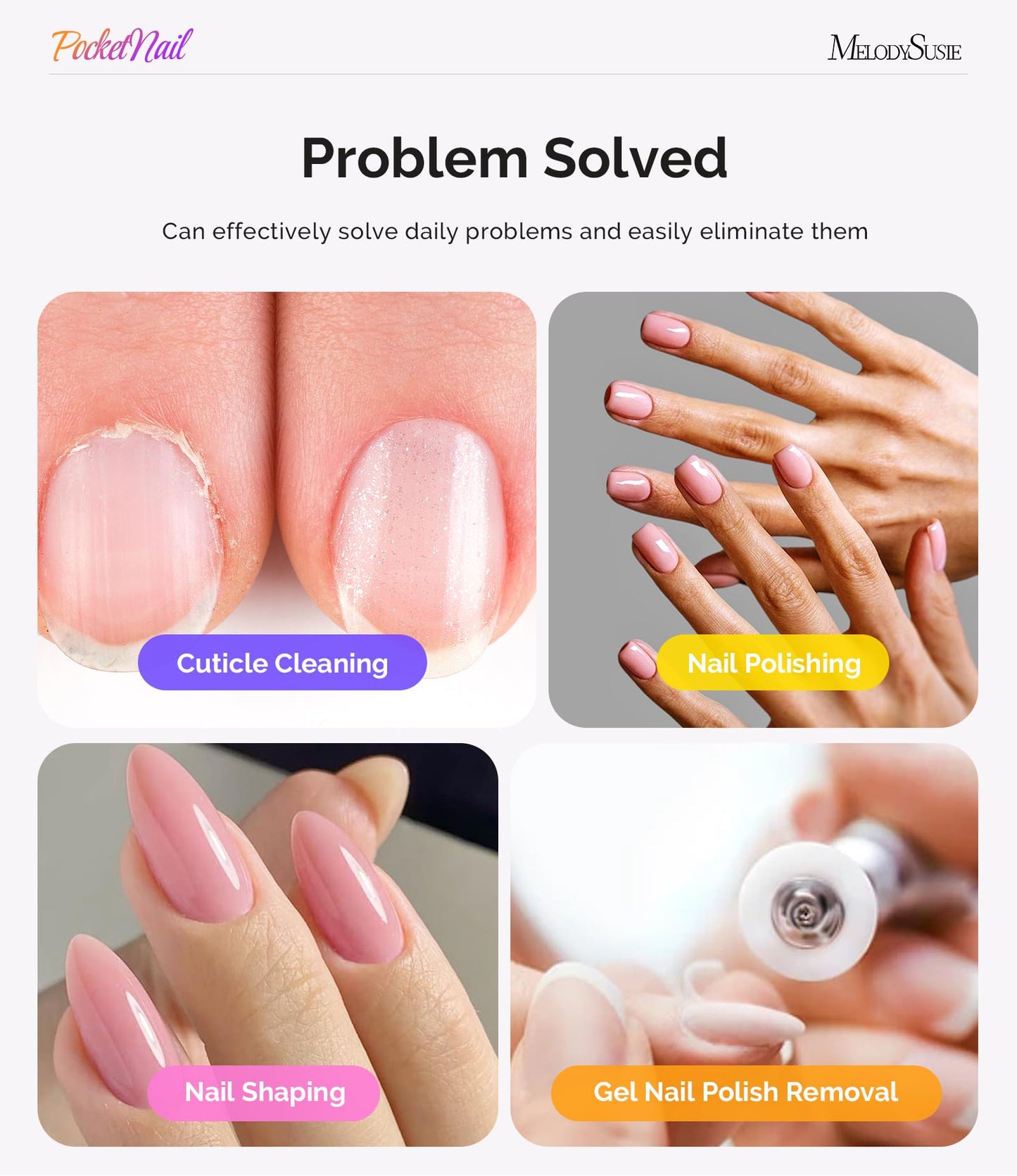 MelodySusie Pen-Shaped Cordless Nail Drill PocketNail PC100GR for Beginners