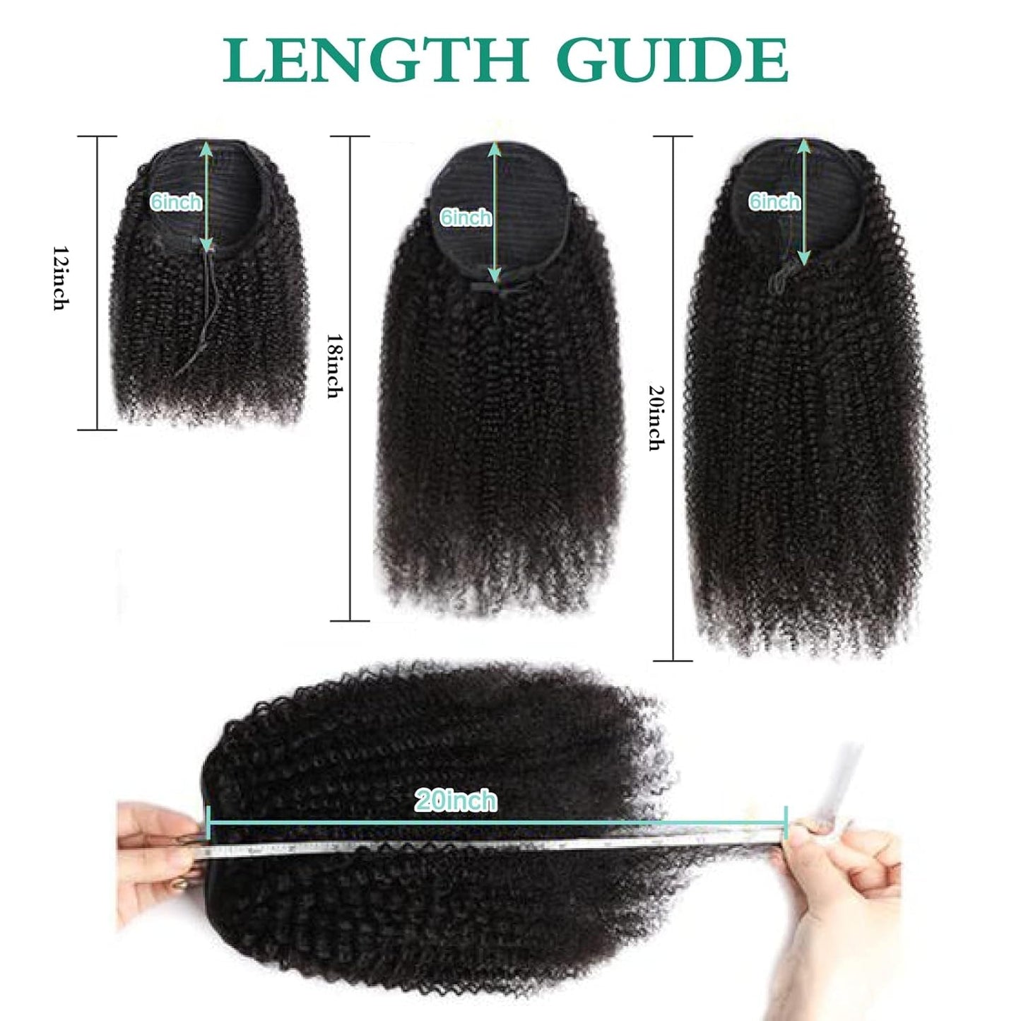 Afro Puff Drawstring Ponytail | 12-Inch Human Hair Kinky Curly Extension for Black Women