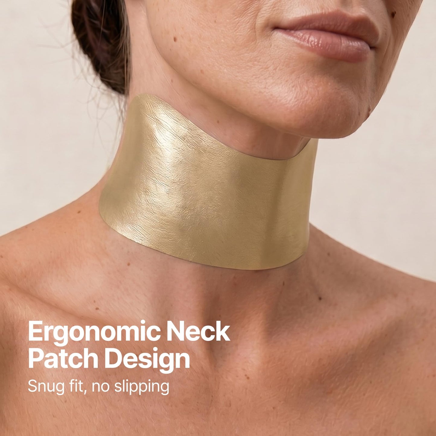 Z:SEA Collagen Cream Neck Mask & 98% Real Gold Serum Set – Treatment Anti-Aging for Crepey Skin & Tech Neck, Firming, Lifting, Hydrating, Eliminate Wrinkle Lines, Peptides, Hyaluronic Acid, 5Ct