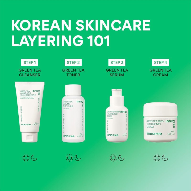 Innisfree Green Tea Seed Hydrating Serum - Korean Face Serum with Hyaluronic Acid & Niacinamide | Glow & Skin Barrier Support