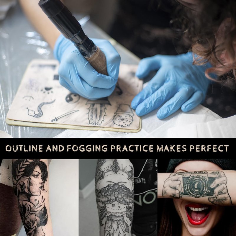 6Pcs Tattoo Skin 3MM - Lyuxzad Fake Skin Blank Tattoo Practice Skin Double Sides Fake Skins 6×8" Tattoos for Beginners and Tattoo Artists Tattoos Supplies