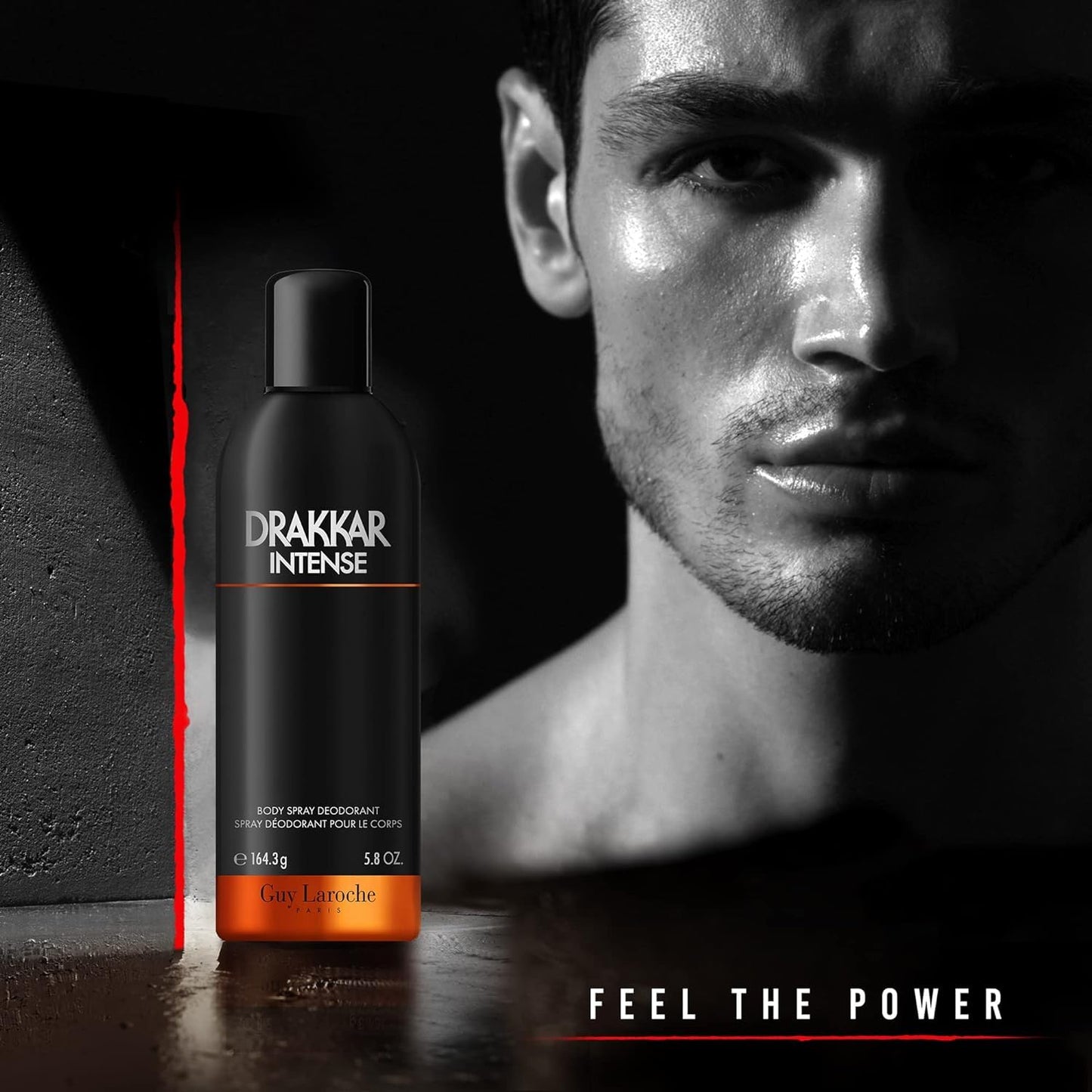 Guy Laroche Drakkar Intense, Seductive & irresistible Body Spray, Ambery fougere fragrance, Long Lasting Mens Cologne, Body Spray for Men 5.8 Fl.Oz