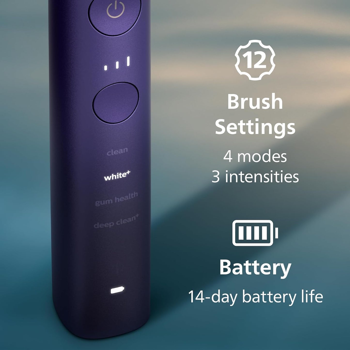 Philips Sonicare DiamondClean 9000 Electric Toothbrush - Smart Sonic Technology, 12 Settings, Travel Case | Amethyst, HX9911/91