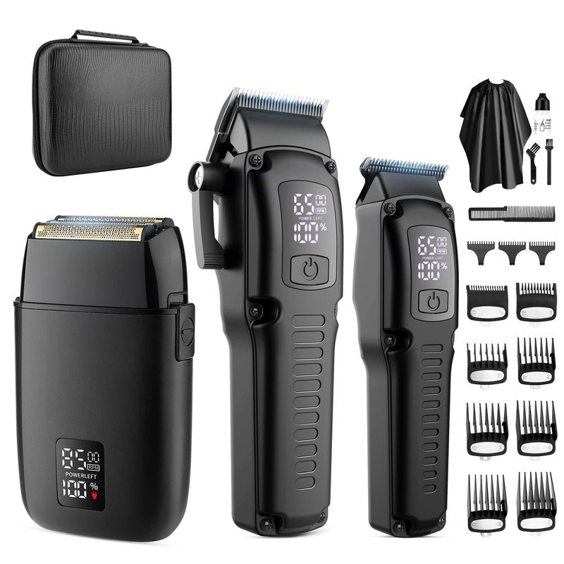 Zesuti Hair Clippers Set for Men with Beard Trimmer,Professional Cordless Hair Trimmer for Men,Barber Kit Professional for Man Haircutting Machine with LED Display,Father's Day Gifts