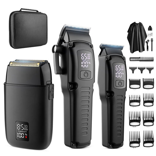 Zesuti Hair Clippers Set for Men with Beard Trimmer,Professional Cordless Hair Trimmer for Men,Barber Kit Professional for Man Haircutting Machine with LED Display,Father's Day Gifts